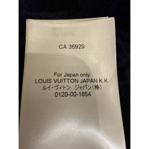 Louis Vuitton Mens Checkered Sherpa Fleece Jacket L Gray & Blue Made In Italy - Picture 7 of 16